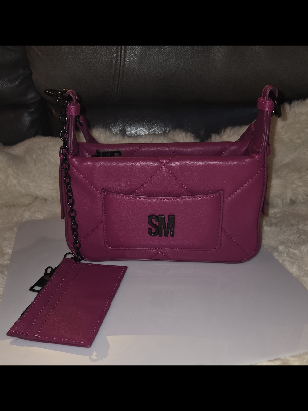 Steve Madden fuchsia Crossbody with matching wristlet